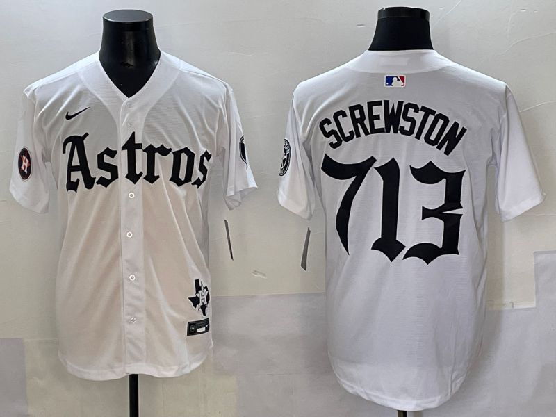 Men 2025 Houston Astros 713 Screwston White Five generations Joint Name Nike MLB Jersey style 13->houston astros->MLB Jersey